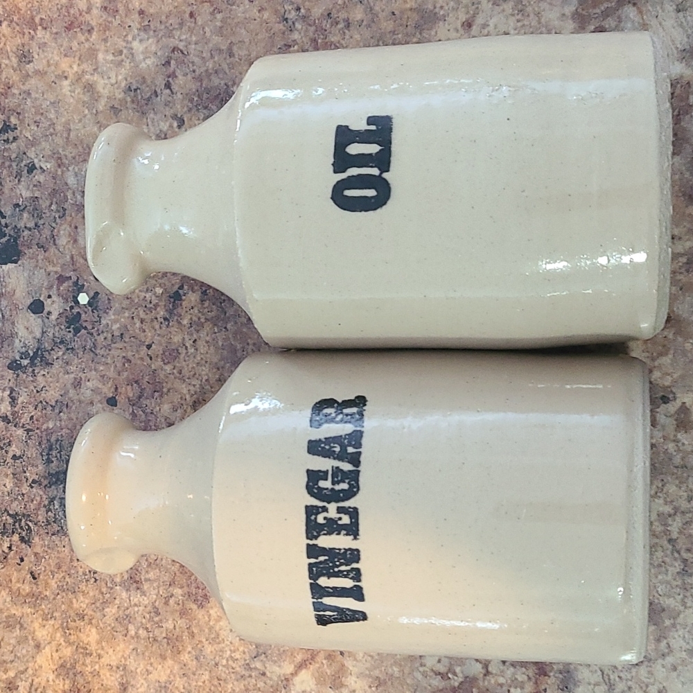 Pearsons of Chesterfield Oil/Vinegar Pottery Jugs